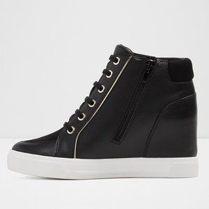 Aldo Alianna Black Wedge Sneaker